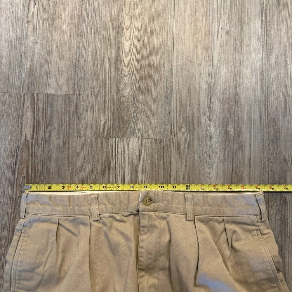 Polo Ralph Lauren Mens 35/30 Vintage Pleated Chino Khaki Pants